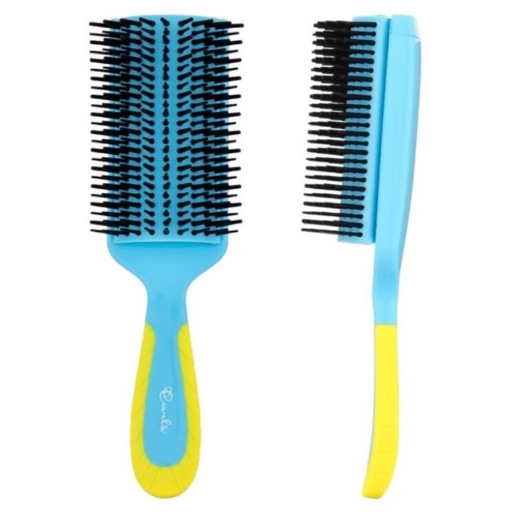 Curls Ultimate Detangler Hair BrushBlue/Yellow Lightweight All Hairtypes- NWT
